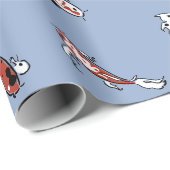 Colorful Koi on Blue Geschenkpapier (Rolleneckpunkt)