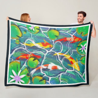 Colorful Koi Pond Fleecedecke