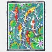Colorful Koi Pond Fleecedecke (Vorderseite)