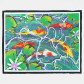 Colorful Koi Pond Fleecedecke (Vorderseite (Horizontal))