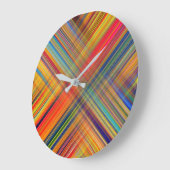 Colorful Kriss Kross Pattern Große Wanduhr (Winkel)