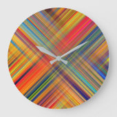 Colorful Kriss Kross Pattern Große Wanduhr (Vorderseite)