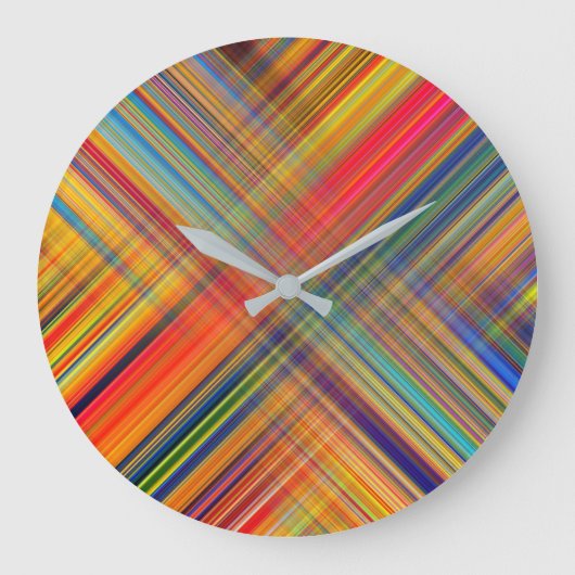 Colorful Kriss Kross Pattern Große Wanduhr (Vorderseite)