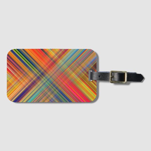 Colorful Kriss Kross Pattern Kariert Gepäckanhänger (Vorderseite (Horizontal))