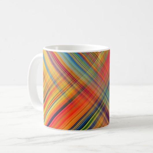Colorful Kriss Kross Pattern Kariert Kaffeetasse (Vorderseite Links)