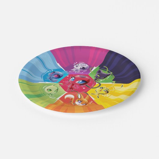 Colorful Kwamis Pappteller (Schrägansicht)