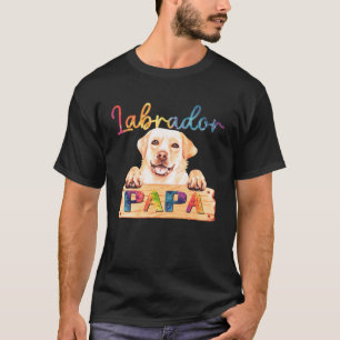 Colorful Labrador Papa Dog Vater T-Shirt