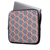 Colorful laptop sleeve with a vibrant geometric  (Vorderseite Links)