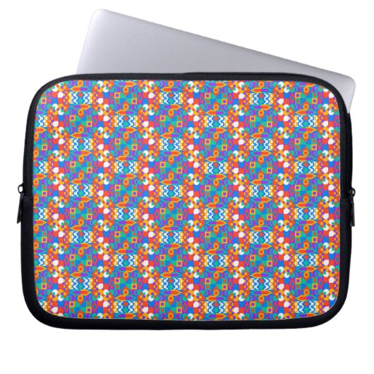 Colorful laptop sleeve with a vibrant geometric  (Vorderseite)