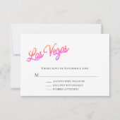 Colorful Las Vegas Glitzern Wedding RSVP Einladung (Vorderseite)