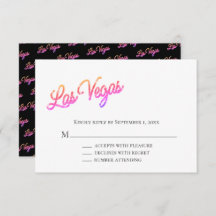 Colorful Las Vegas Glitzern Wedding RSVP
