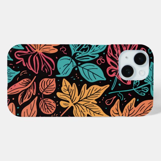 Colorful Leaves iPhone case (Rückseite (Horizontal))