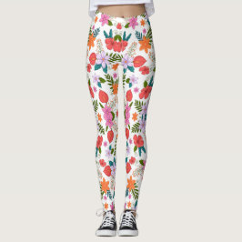Colorful leggings featuring a vibrant floral 