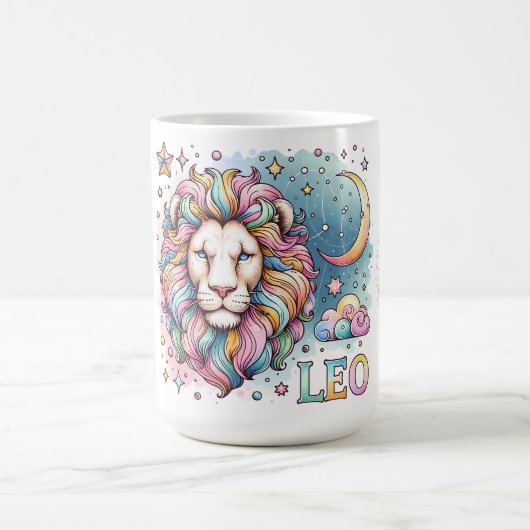 Colorful Leo Zodiac Astrology Lion Kaffeetasse (Mittel)