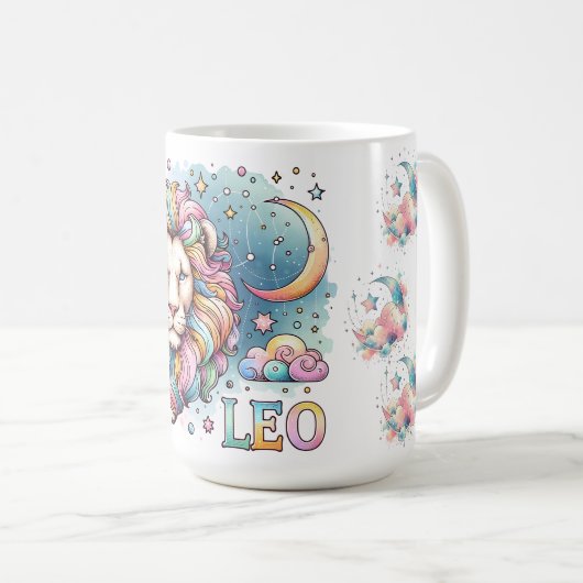 Colorful Leo Zodiac Astrology Lion Kaffeetasse (VorderseiteRechts)