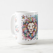 Colorful Leo Zodiac Astrology Lion Kaffeetasse (Vorderseite Links)