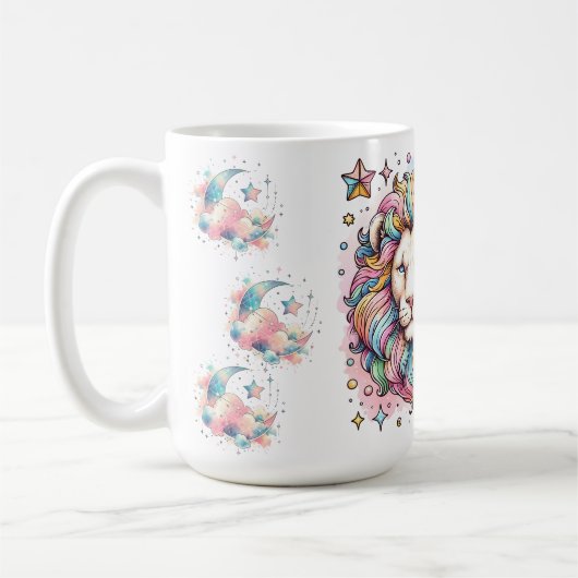 Colorful Leo Zodiac Astrology Lion Kaffeetasse (Links)