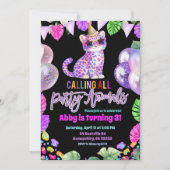 Colorful Leopard Birthday Invitation Einladung (Vorderseite)