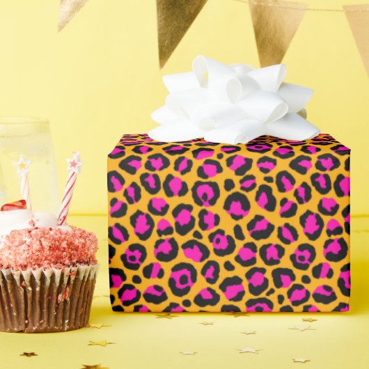 Colorful Leopard Print  Wrapping Paper Geschenkpapier (Geburtstagsparty)