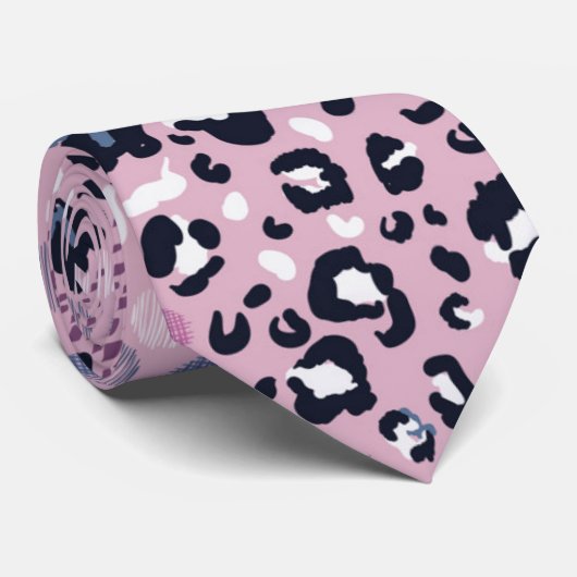 Colorful Leopard Skin Pattern Krawatte (Gerollt)