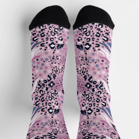 Colorful Leopard Skin Pattern Socks Socken (Oben)