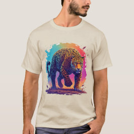 Colorful Leopard Stalking Forward T-Shirt