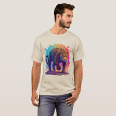 Colorful Leopard Stalking Forward T-Shirt (Vorne ganz)