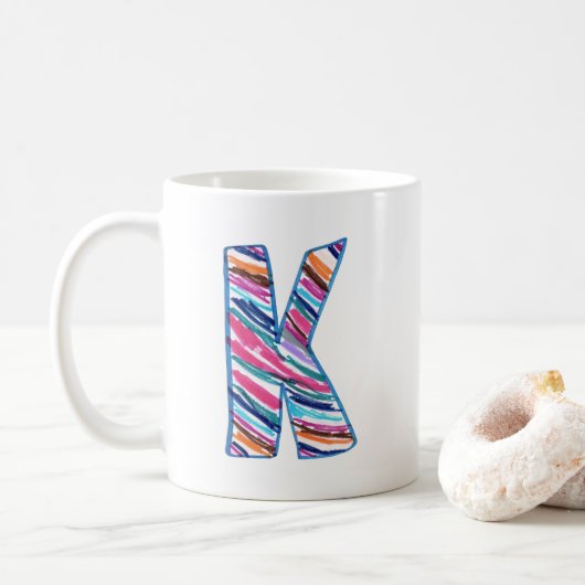Colorful Letter K as in Kay Kaffeetasse (Mit Donut)