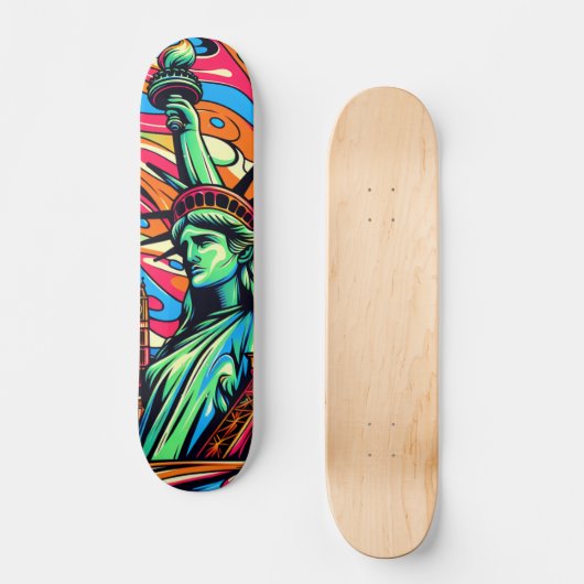 Colorful Liberty Lady Skateboard (Vorderseite)