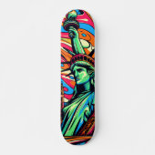 Colorful Liberty Lady Skateboard (Vorne)