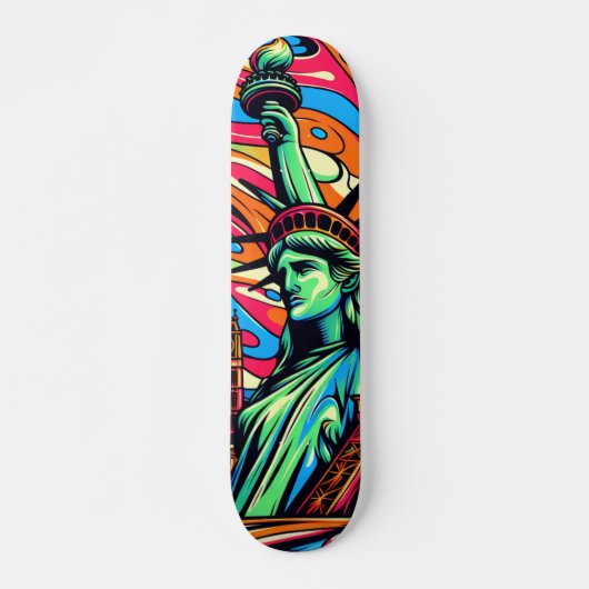 Colorful Liberty Lady Skateboard (Vorne)