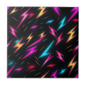 Colorful Lightning Bolt Pattern Fliese (Vorderseite)