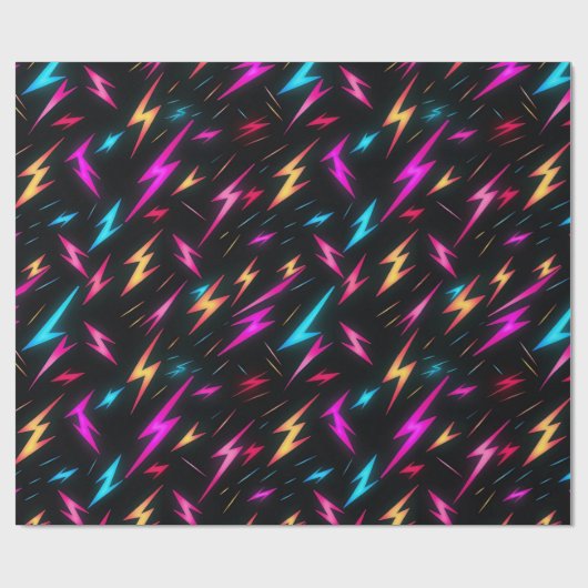 Colorful Lightning Bolt Pattern Geschenkpapier (Flach)