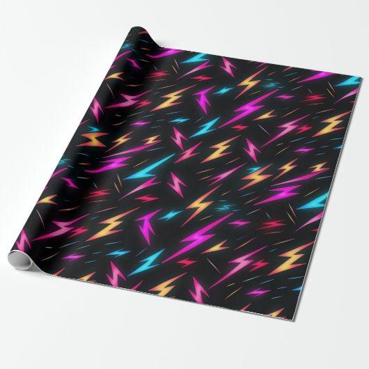 Colorful Lightning Bolt Pattern Geschenkpapier (Ungerollt)