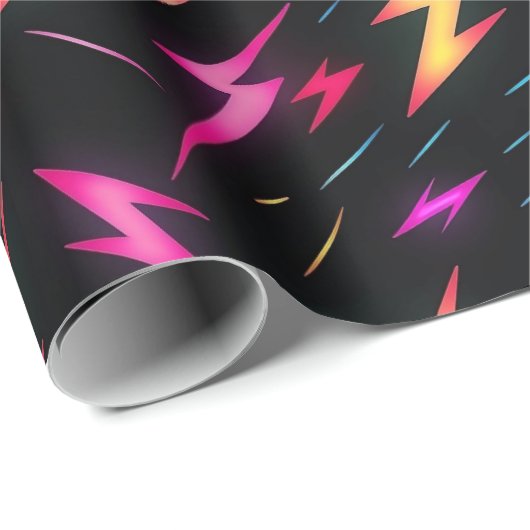 Colorful Lightning Bolt Pattern Geschenkpapier (Rolleneckpunkt)