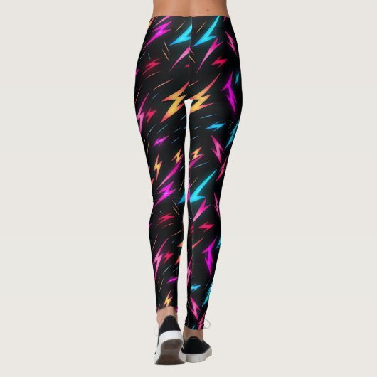 Colorful Lightning Bolt Pattern Leggings (Rückseite)