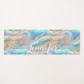 Colorful Liquid Iridescent Pastel Holographic Yogamatte (Vorderseite (Horizontal))