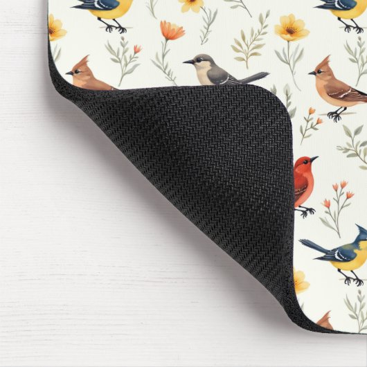Colorful Little Birds Mousepad (Ecke)