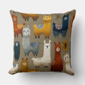 Colorful Llamas And Alpacas Mingle Kissen (Vorderseite)