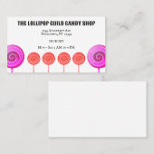 Colorful Lollipops Candy Shop Visitenkarte (Vorne/Hinten)