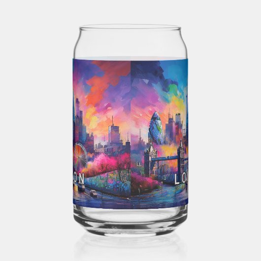 Colorful London Skyline Dosenglas (Links)