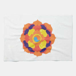 Colorful Lotus Blume Yin & Yang Mandala Geschirrtuch