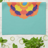 Colorful Lotus Blume Yin & Yang Mandala Geschirrtuch (Gefaltet)