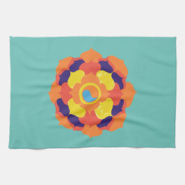 Colorful Lotus Blume Yin & Yang Mandala Geschirrtuch