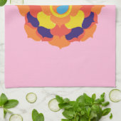 Colorful Lotus Blume Yin & Yang Mandala Geschirrtuch (Gefaltet)