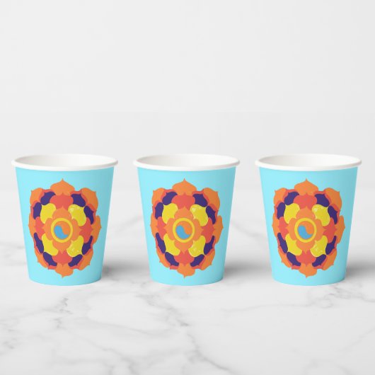 Colorful Lotus Blume Yin & Yang Mandala Pappbecher (Multi)
