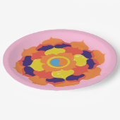 Colorful Lotus Blume Yin & Yang Mandala Pappteller (Schrägansicht)