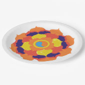 Colorful Lotus Blume Yin & Yang Mandala Pappteller (Schrägansicht)