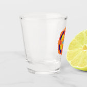 Colorful Lotus Blume Yin & Yang Mandala Schnapsglas (Links)