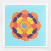 Colorful Lotus Blume Yin & Yang Mandala Serviette (Vorderseite)